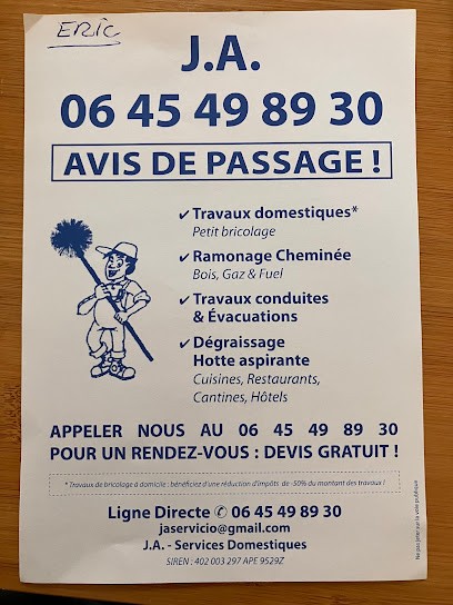 J.A. ramonage, Ramoneur à Boissy-sous-Saint-Yon